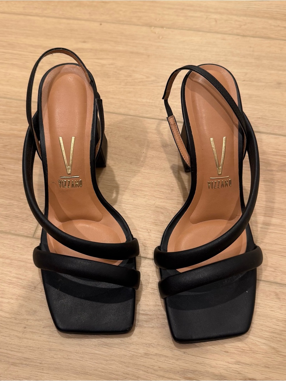 Vizzano Black Strappy Slingback Heeled Sandals